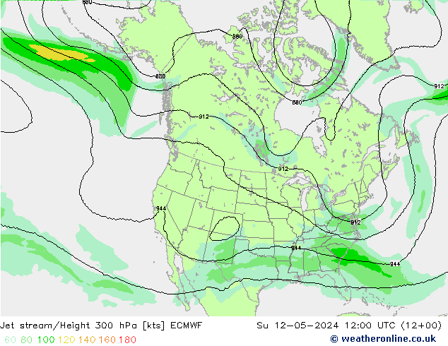 Corriente en chorro ECMWF dom 12.05.2024 12 UTC