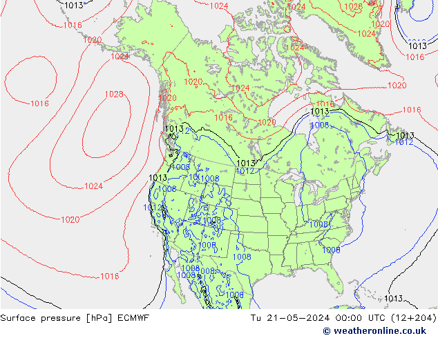 Pressione al suolo ECMWF mar 21.05.2024 00 UTC
