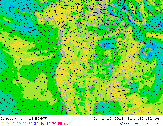 风 10 米 ECMWF 星期日 12.05.2024 18 UTC
