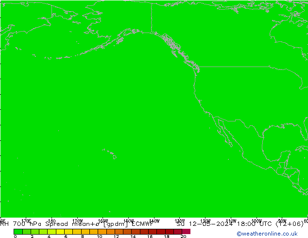 RH 700 hPa Spread ECMWF Su 12.05.2024 18 UTC