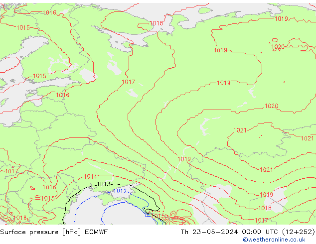 Surface pressure ECMWF Th 23.05.2024 00 UTC