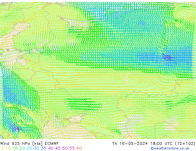 Wind 925 hPa ECMWF Th 16.05.2024 18 UTC