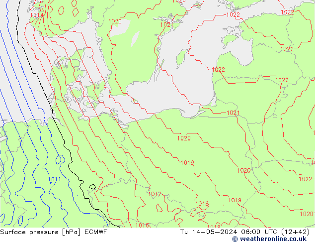 Surface pressure ECMWF Tu 14.05.2024 06 UTC