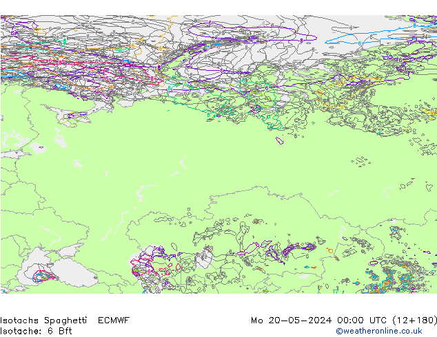 Isotachs Spaghetti ECMWF Mo 20.05.2024 00 UTC