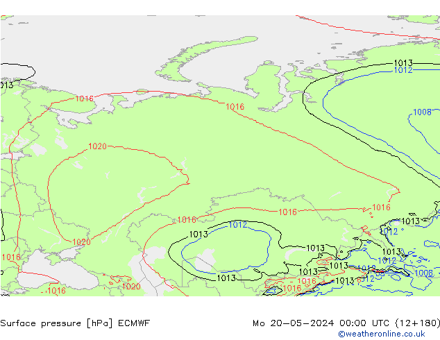 приземное давление ECMWF пн 20.05.2024 00 UTC