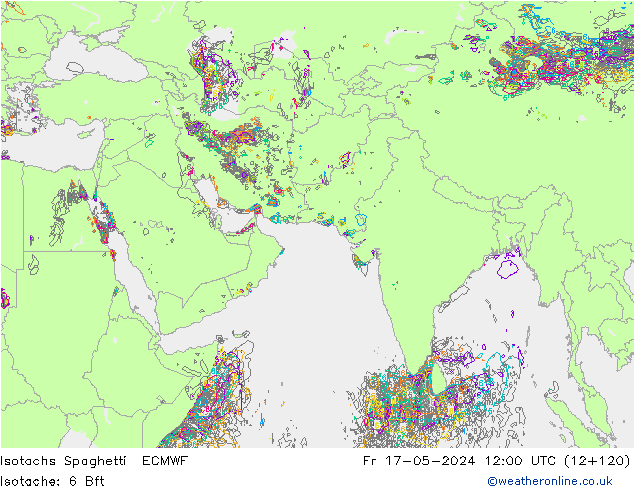 Isotachs Spaghetti ECMWF ven 17.05.2024 12 UTC