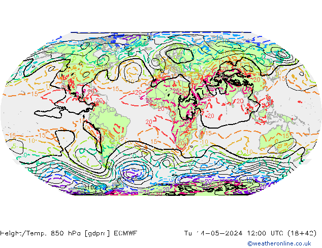 Height/Temp. 850 hPa ECMWF mar 14.05.2024 12 UTC