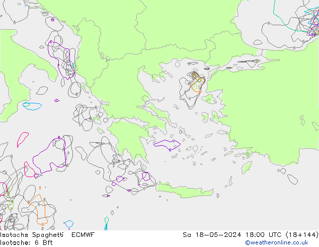 Eşrüzgar Hızları Spaghetti ECMWF Cts 18.05.2024 18 UTC