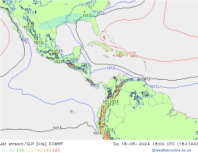 Straalstroom/SLP ECMWF za 18.05.2024 18 UTC