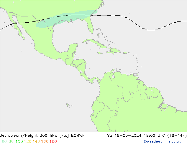 Jet stream/Height 300 hPa ECMWF So 18.05.2024 18 UTC