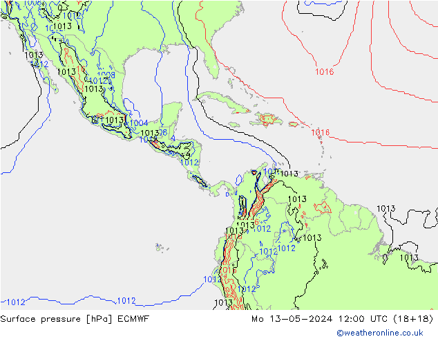 Yer basıncı ECMWF Pzt 13.05.2024 12 UTC