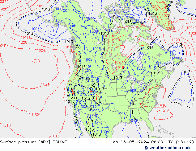 pression de l'air ECMWF lun 13.05.2024 06 UTC