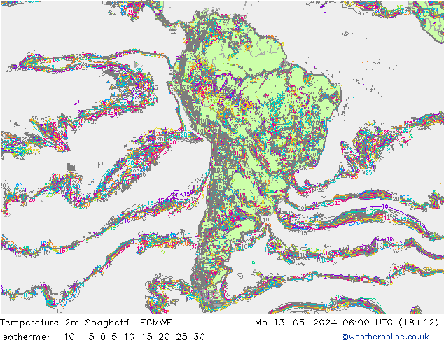 Temperaturkarte Spaghetti ECMWF Mo 13.05.2024 06 UTC
