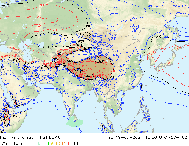 Windvelden ECMWF zo 19.05.2024 18 UTC