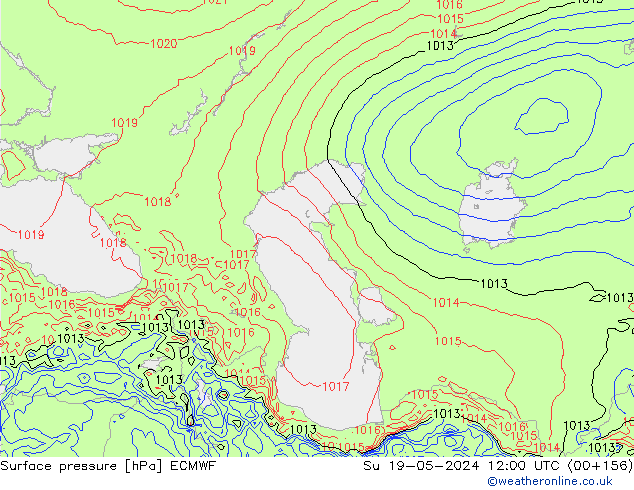 pression de l'air ECMWF dim 19.05.2024 12 UTC