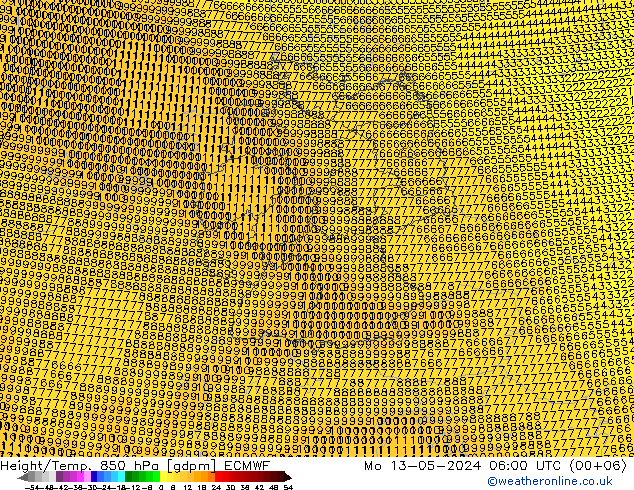 Height/Temp. 850 hPa ECMWF 星期一 13.05.2024 06 UTC