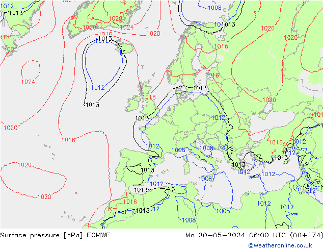 Yer basıncı ECMWF Pzt 20.05.2024 06 UTC