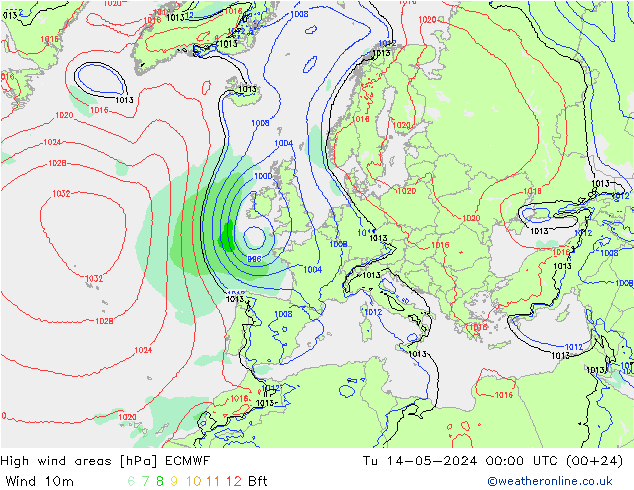 Windvelden ECMWF di 14.05.2024 00 UTC