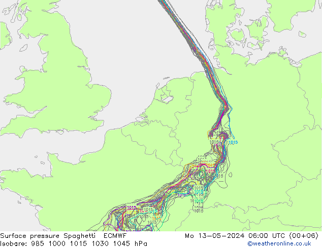 Yer basıncı Spaghetti ECMWF Pzt 13.05.2024 06 UTC