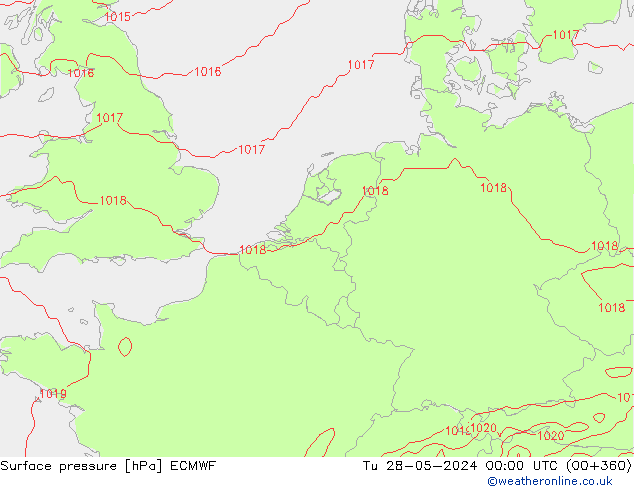 Surface pressure ECMWF Tu 28.05.2024 00 UTC