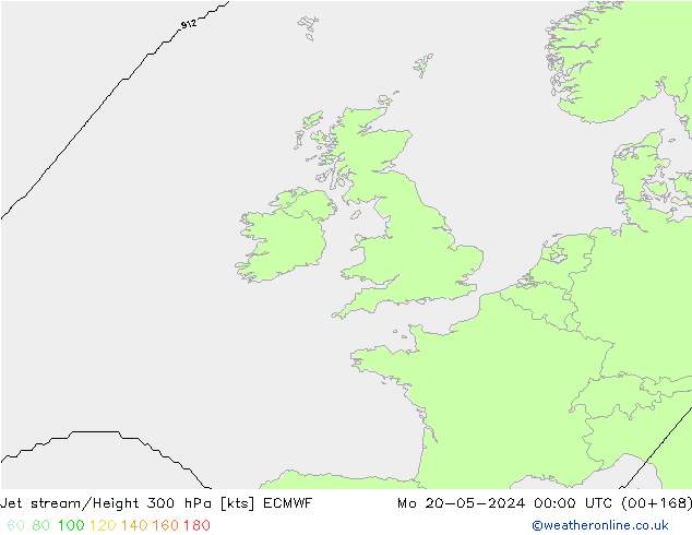 Jet stream ECMWF Seg 20.05.2024 00 UTC