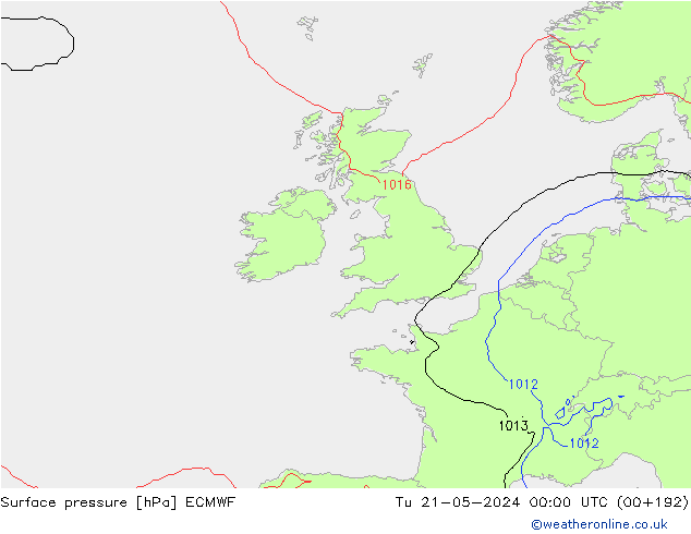 ciśnienie ECMWF wto. 21.05.2024 00 UTC