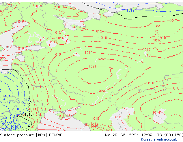 Luchtdruk (Grond) ECMWF ma 20.05.2024 12 UTC