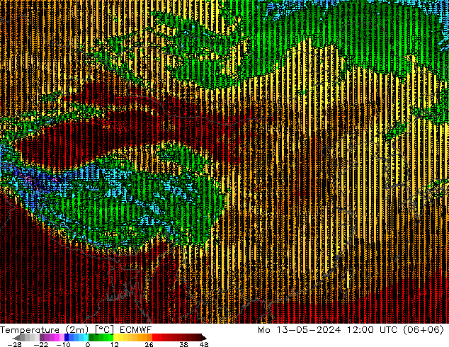 温度图 ECMWF 星期一 13.05.2024 12 UTC