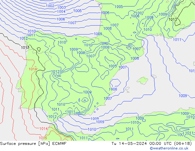 pression de l'air ECMWF mar 14.05.2024 00 UTC