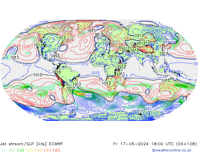 Straalstroom/SLP ECMWF vr 17.05.2024 18 UTC