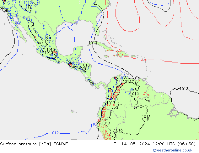 приземное давление ECMWF вт 14.05.2024 12 UTC