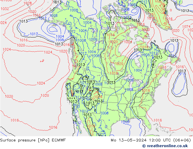 地面气压 ECMWF 星期一 13.05.2024 12 UTC