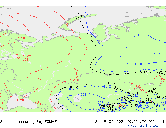 Yer basıncı ECMWF Cts 18.05.2024 00 UTC