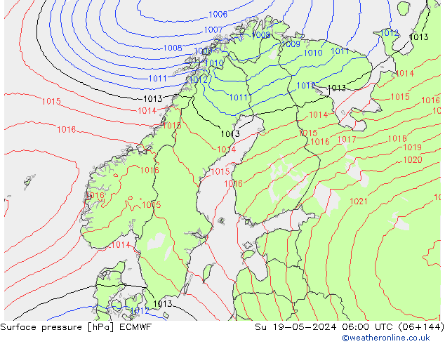 Bodendruck ECMWF So 19.05.2024 06 UTC