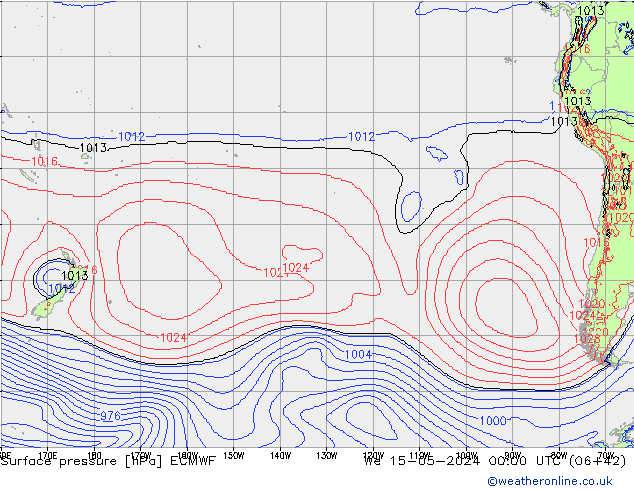 Surface pressure ECMWF We 15.05.2024 00 UTC