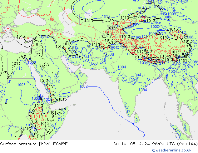 地面气压 ECMWF 星期日 19.05.2024 06 UTC