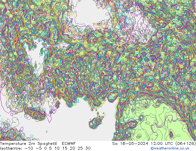Sıcaklık Haritası 2m Spaghetti ECMWF Cts 18.05.2024 12 UTC