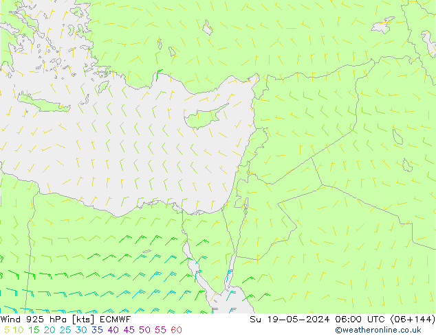 Vent 925 hPa ECMWF dim 19.05.2024 06 UTC