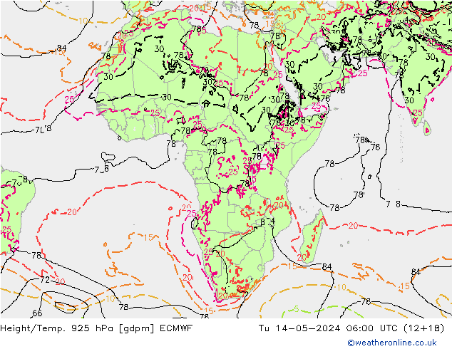 Height/Temp. 925 hPa ECMWF Ter 14.05.2024 06 UTC
