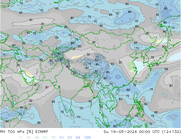 700 hPa Nispi Nem ECMWF Paz 19.05.2024 00 UTC