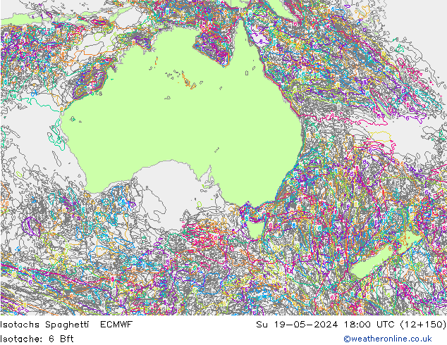 Eşrüzgar Hızları Spaghetti ECMWF Paz 19.05.2024 18 UTC