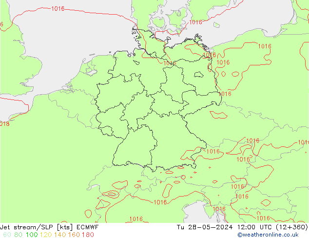 Jet Akımları/SLP ECMWF Sa 28.05.2024 12 UTC