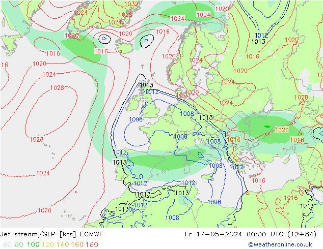 Polarjet/Bodendruck ECMWF Fr 17.05.2024 00 UTC