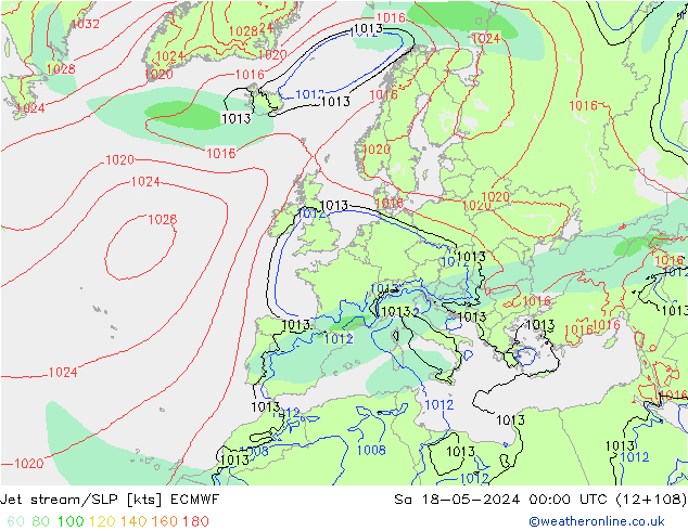 джет/приземное давление ECMWF сб 18.05.2024 00 UTC