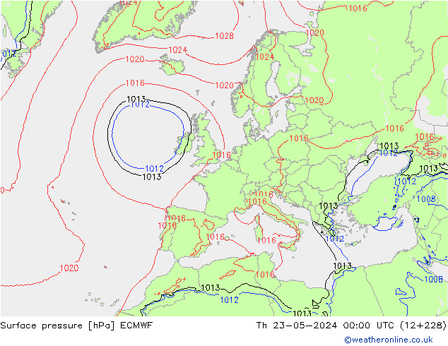 приземное давление ECMWF чт 23.05.2024 00 UTC