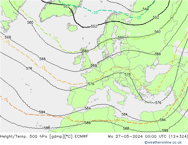 Height/Temp. 500 hPa ECMWF  27.05.2024 00 UTC