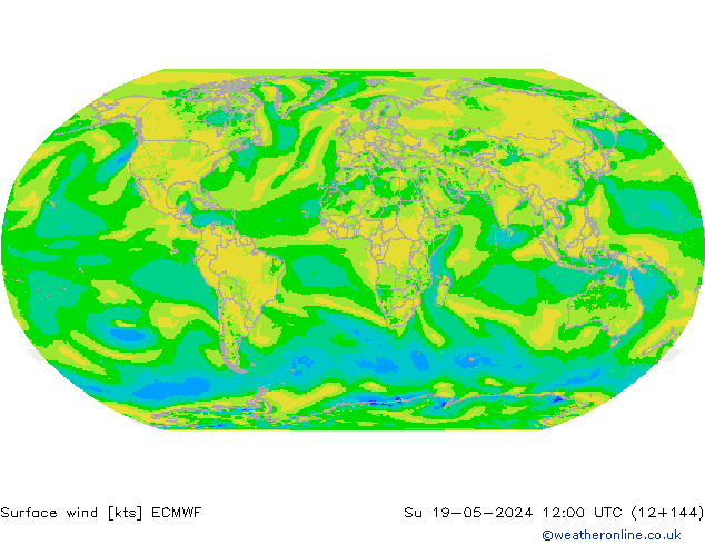 Surface wind ECMWF Ne 19.05.2024 12 UTC