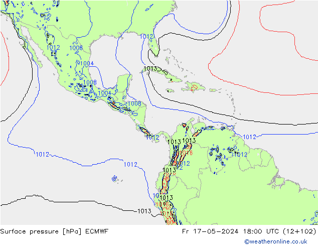 ciśnienie ECMWF pt. 17.05.2024 18 UTC