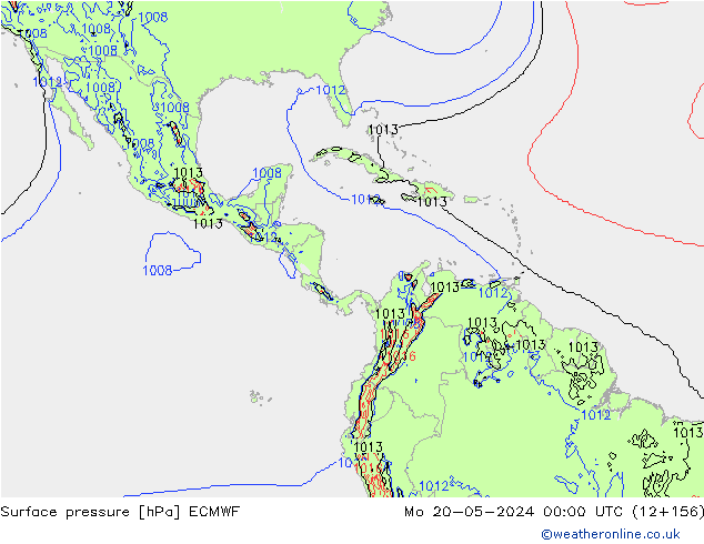 приземное давление ECMWF пн 20.05.2024 00 UTC