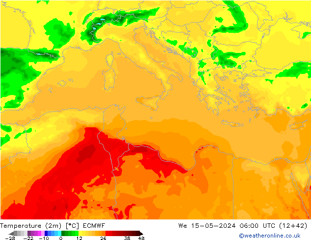 карта температуры ECMWF ср 15.05.2024 06 UTC